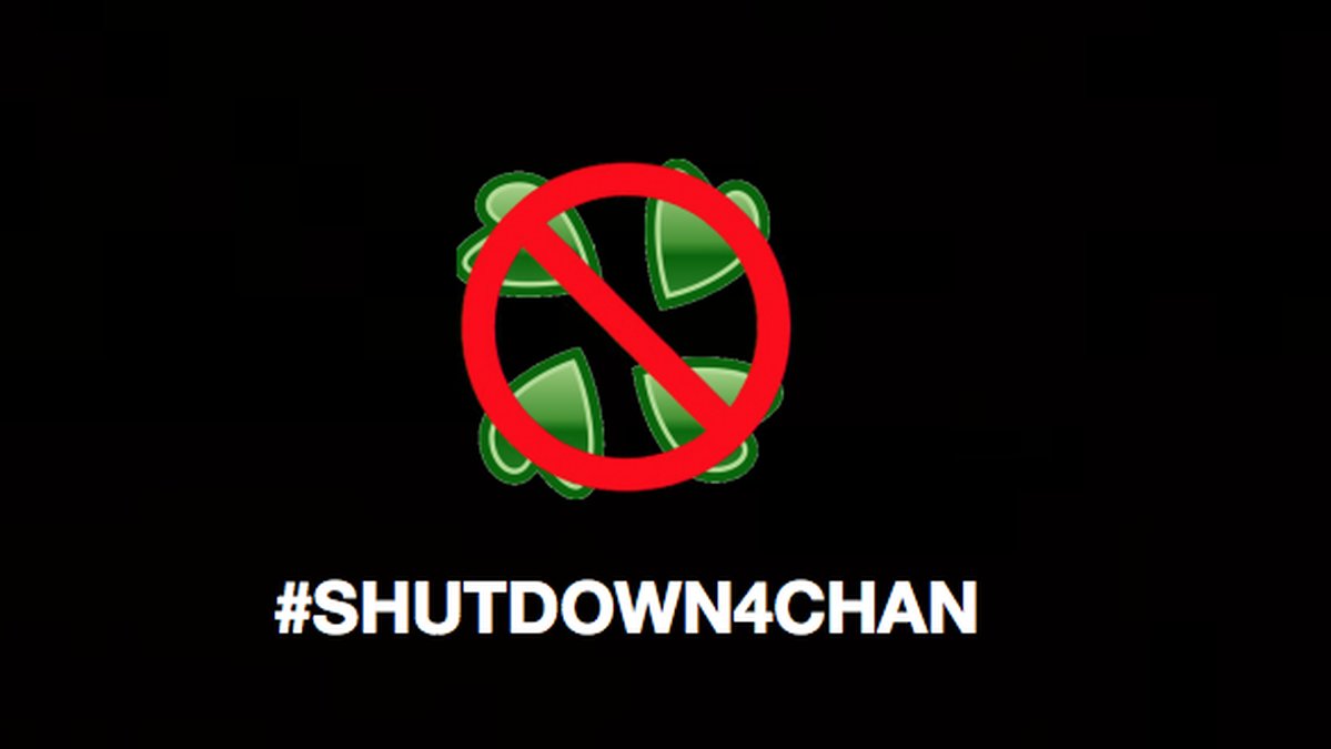 Man använder sig av hashtaggen #SHUTDOWN4CHAN